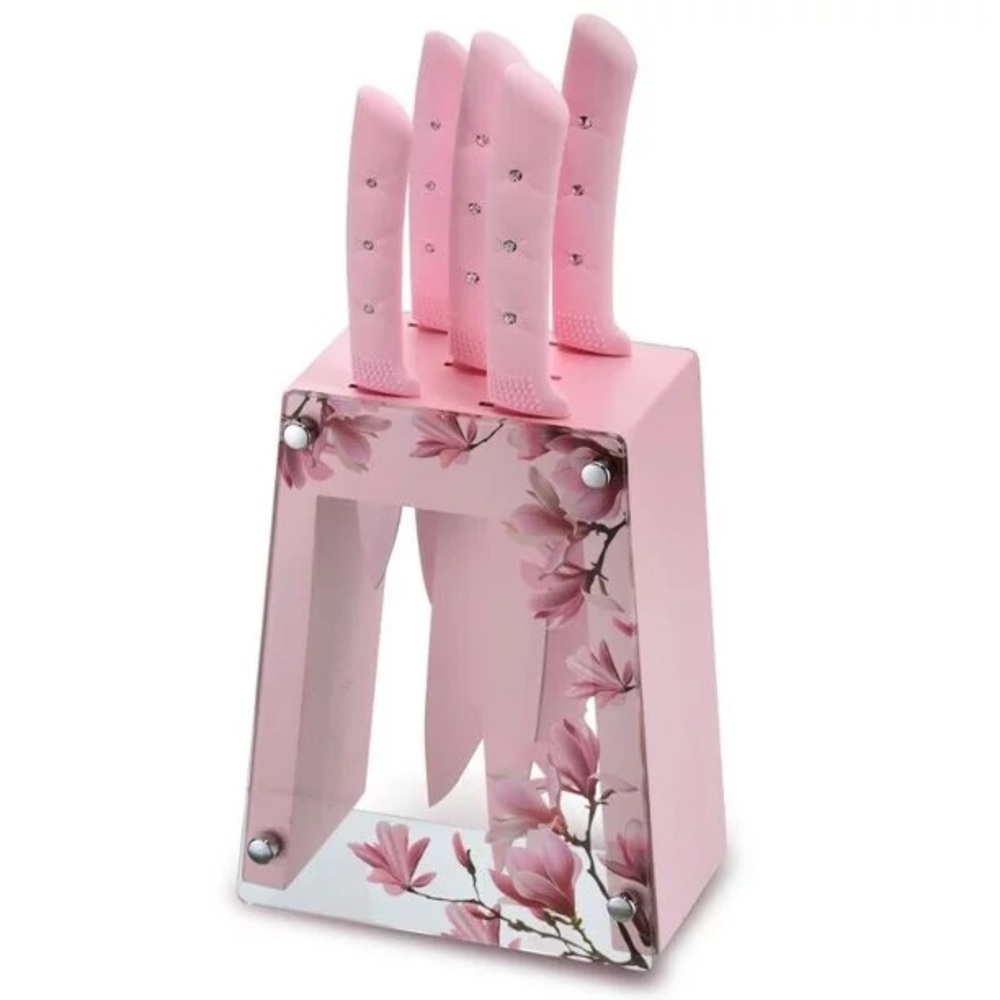 Pink & Glam Diamond 6 Piece Knife Set